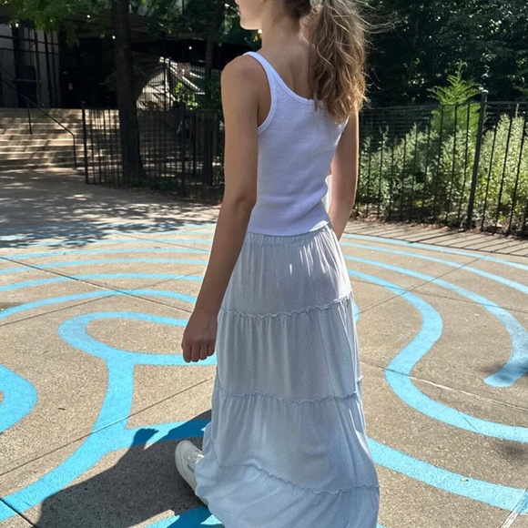 Brandy Melville Skirts Brandy Melville Izzy Skirt Blue White Floral